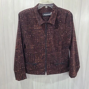 Sag Harbor Petite Full Zip Jacket Size 12P Zip Pockets old money business church - Picture 1 of 10