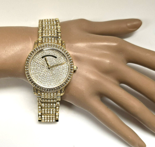 NUOVO OROLOGIO MICHAEL KORS TONO ORO CRISTALLO SWAROVSKI PAVÈ QUADRANTE E BRACCIALE MK5061