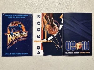 3 GOLDEN STATE WARRIORS POCKET SCHEDULES LOT 1998 2003 2009 EXCELLENT CONDITION - Picture 1 of 4