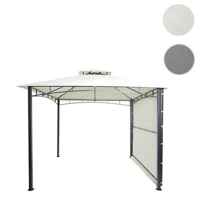 Pergola HWC-F94, Garten Pavillon, Stahl bewegliche Seitenwand 2,5x2,5m - Bild 1 von 4