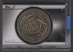 2015 Topps Super Bowl X Commemorative Coin 01/50 #1 Steelers Cowboys *RARE GOLD - Picture 1 of 3