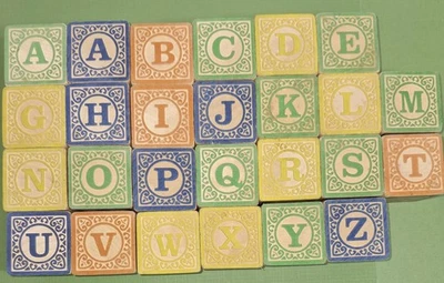 Blocos de madeira clássicos Uncle Goose 26 alfabeto número ABC animais brinquedo construção - Imagem 1 de 4