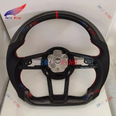 Cuadro de volante deportivo de carreras de fibra de carbono real para Audi R8 TT TTRS TTS Foto 1 de 4