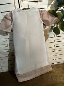 Little Amish Girls Dress And Apron/ Slip Tea Stained For Primitive Look Pink - Picture 1 of 3
