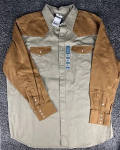 Carhartt Shirt Mens 3XLT Brown Pearl Snap Western Rugged Workwear NWT Canvas - Picture 1 of 11