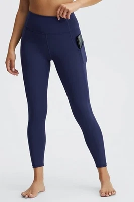 Leggings Fabletics Pureluxe Oasis Azul Marino 7/8 Talla Mediana Bolsillos Laterales Foto 1 de 4