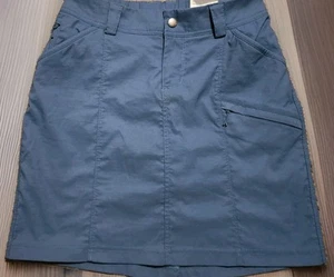 Pantalón corto para mujer Duluth Trading seco sobre la marcha tiro medio mejorado azul acero talla 4 - Imagen 1 de 8