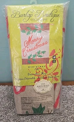 Burlap Boutiqe Evergreen Christmas Flag  Garden House Flag - 28" x 44" NEW - Image 1 of 4