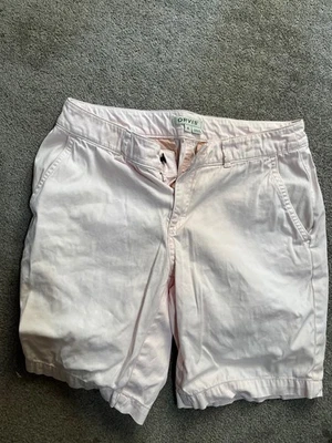 Bermudas Orvis Frente Plano Mujer Talla 4 Elástico Algodón Sarga Rosa Foto 1 de 4