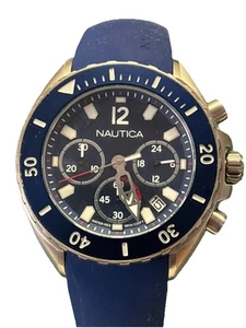 Nautica Men’s nwp chronograph watch - blue Chronograph New Battery - Picture 1 of 6