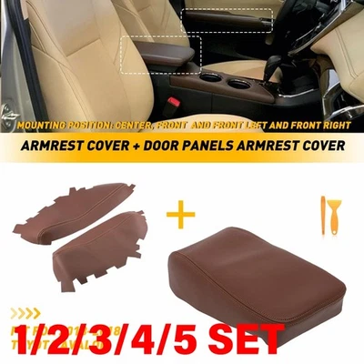 Tapa de consola reposabrazos y cubierta de panel de puerta moldura marrón para Toyota Avalon 13-18 1-5SET Foto 1 de 4