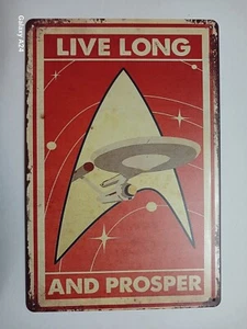 STAR TREK Vintage Blechschild 20 x 30 cm USS ENTERPRISE LIVE LONG AND PROSPER - Bild 1 von 1