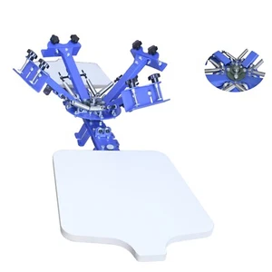Desktop 4 Color 2Station Screen Printing Press Rotary T-shirt DIY Screen Printer - Picture 1 of 16