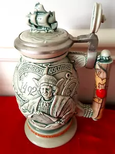 Christopher Columbus New World Stein Boxed Hand-Crafted AVON Prod Brazil 1992 - Picture 1 of 12