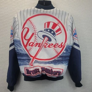 Rare Vintage 1989 Chalk Line Yankees Fanimation Satin Bronx Bombers Jacket Med - Picture 1 of 19