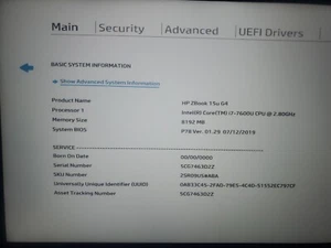 HP ZBook 15u G4~ i7-7600U @2.8ghz 8GB Ram~ 120 GB - Picture 1 of 8