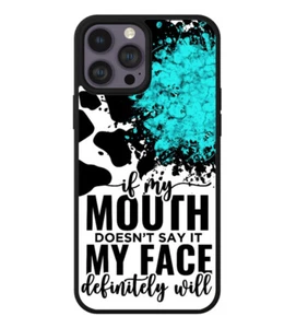 Cute Cow Print and Turquoise Funny Sayings Girl Phone Case Durable Shockproof - Picture 1 of 8
