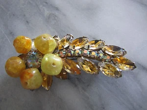 Juliana aurora ab rhinestone plastic bead 3" brooch - Picture 1 of 5