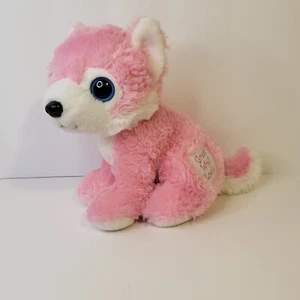 Fiesta Great Wolf Lodge rosa sitzendes Wolf Jungtier Plüschtier großes Auge Kuscheltier 9" - Bild 1 von 8
