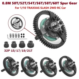 Juego de piñones de acero/engranajes de acero M0.8 52T 54T 56T 58T para 1/10 Traxxas Slash 2WD - Imagen 1 de 26