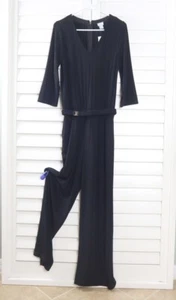 CHICOS Travelers NWT $149 Slinky Belted Jumpsuit Size 0 US 4 / 6 / Small - Picture 1 of 7