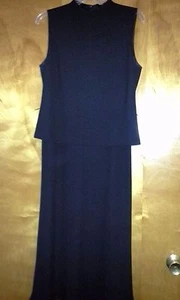Jones New York Petite Black Maxi Dress Size 10P Work Casual *two *piece - Picture 1 of 5