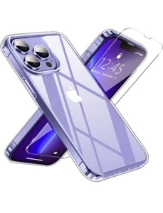 Ultra Clear IPhone 14 Pro Max Case&Toughened Glass Screen Protector 9H Hardness - Zdjęcie 1 z 12