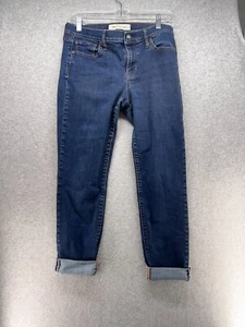 Gap Womens Jeans Size 29R Real Straight Medium Wash Button Zip Capri Pocket Roll - Picture 1 of 8