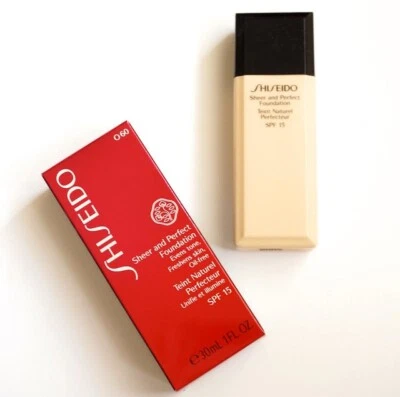 New Shiseido Sheer and Perfect Foundation Oil Free SPF 18 1 OZ Choose Color - Image 1 of 2