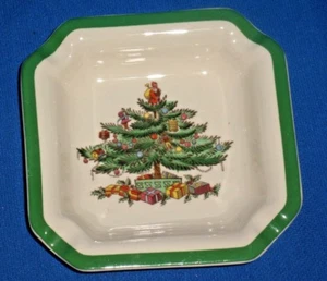 Spode Santa Árbol de Navidad Cenicero de Navidad Baratija Plato Posavasos 4.5" - Imagen 1 de 3