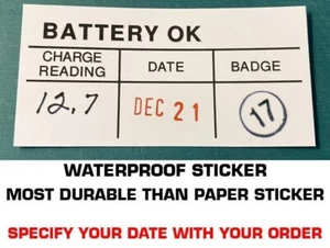 1964 - 1978 FORD MUSTANG FAIRLANE TORINO FALCON MAVERICK BATTERY TEST OK DECAL - Picture 1 of 3