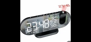 LED Smart Digital Dual Alarm Clock Projector LCD Display Time Snooze Dimmer UK - Picture 1 of 5