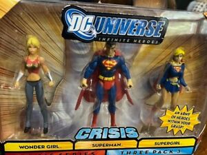 2008 DC Universe Crisis Series 3 Pack Superman Wonder Girl Supergirl NIB