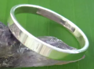 100 % 925 sterling silver 3 mm FLAT Wedding Band Ring size 4.75 to 15 - UNISEX - Bild 1 von 9