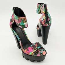 wild diva pink and green sandals