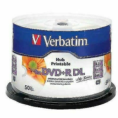 Verbatim 97693 DVD + R Double Layer 8 x 8.5 GB Blank Disc - 50 Piece