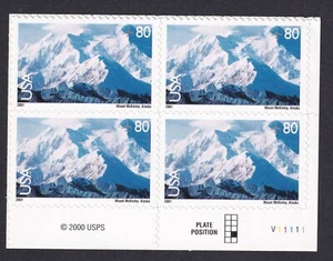 Scott #c137 Mt McKinley National Park Plate Block of 4 Airmail Stamps - MNH LR - Picture 1 of 1