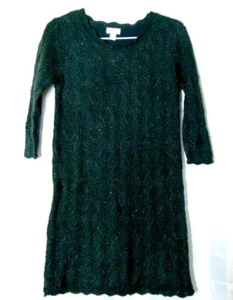 Girls L (10/12)~Black Crochet Dress with Metallic Thread~Body Lined~Cat & Jack~ - Picture 1 of 5