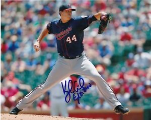 KYLE GIBSON   MINNESOTA TWINS  ACTION SIGNED 8x10