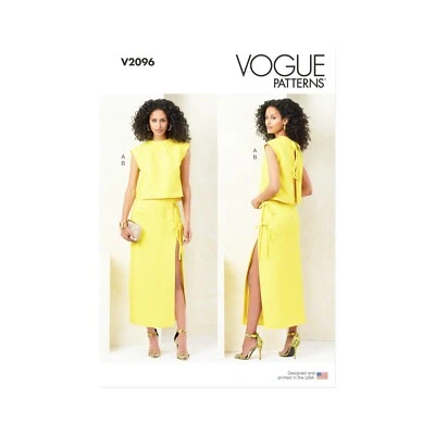 Vogue Schnittmuster V2096 - Kombination - sommerlicher Rock und Bluse - Bild 1 von 4