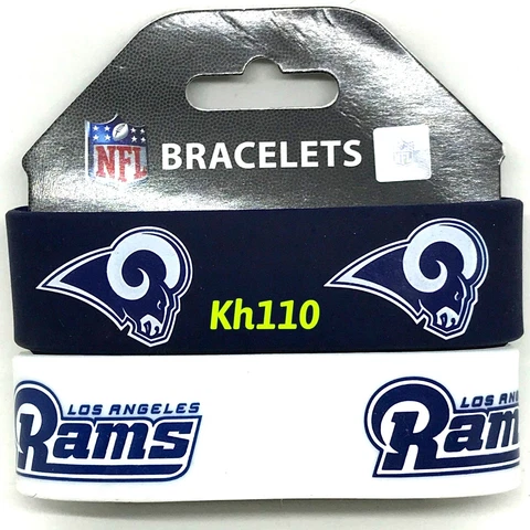 NFL Los Angeles Rams Rubber Silicon Bracelet Wristband 2-Pack Cover