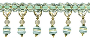 Perlen Quaste Fransenborte, Farbe # 5939 - Island Breeze blau [14 Yards] - Bild 1 von 1