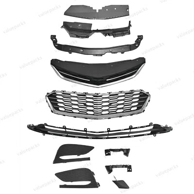 11PC For Cruze 2016-2018 Front Bumper Radiator Cover Chrome Grille Mesh Kit - Image 1 of 4