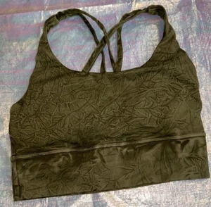 Reggiseno Lululemon Energy linea lunga taglia 4 tintura ghiaccio esercito verde supporto medio - Foto 1 di 3