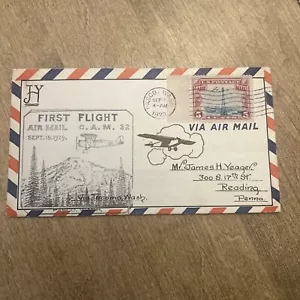 1929 First Flight Cover Pasco Washington Via Tacoma Washington Airmail - Picture 1 of 4