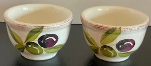 Paar kleine rustikale olivfarbene Dipschalen - 2,5" - Made in Italy - Bild 1 von 3