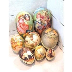 Juego de 8 huevos de Pascua de anidación estilo vintage Bethany Lowe difícil de encontrar juego completo - Imagen 1 de 9