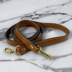 Vintage Bronze Leather Replacement Shoulder Strap 48” in Brass Clip On Hardware