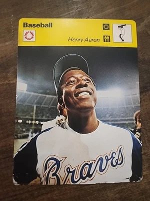  Cartão vintage raro HENRY HANK AARON 1977 Sportscaster #03 993 06 – Braves HOF  - Imagem 1 de 4