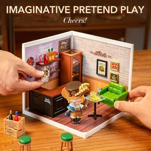 Rolife Leisurely Cheers Bar Dollhouse Kit 3D Miniature Model Building Kit LED - Picture 1 of 6